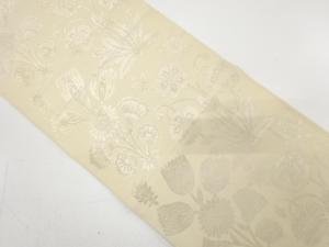 アンティーク　撫子模様織り出し全通本袋帯（材料）